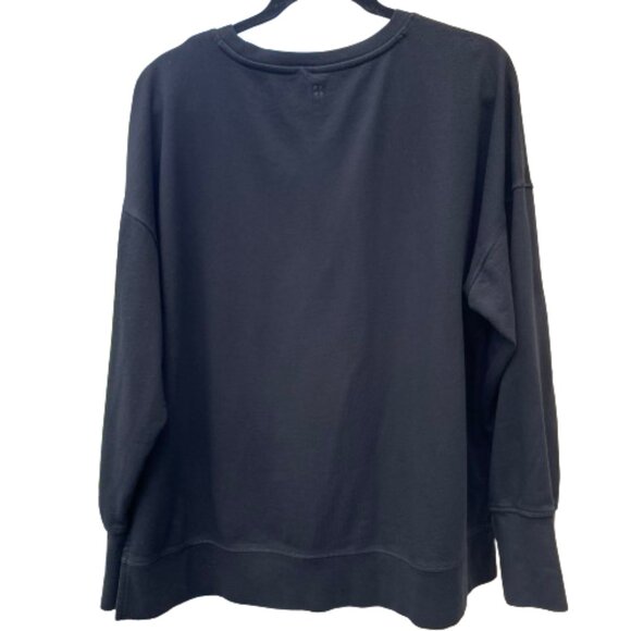 EUC Sweaty Betty After Class Longline Sweatshirt Black - Large US 12 - Picture 3 of 5